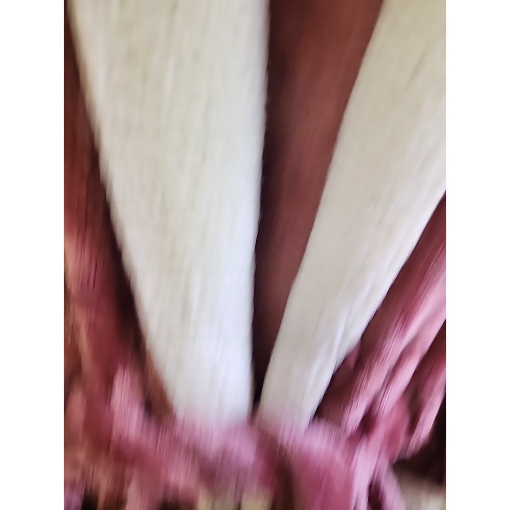 NORDSTROM Lingerie Pink Plush Faux Sherpa Lined Trim XXL Belted Wrap Robe - Picture 2 of 6